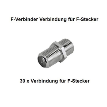 30x F-Verbinder Verbindung für F-Stecker Kupplung 30er Pack