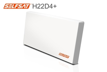 Selfsat H22D4+ Flachantenne mit austauschbaren Quad LNB + Fensterhalter