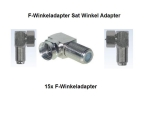 15x F-Winkeladapter Sat Winkel Adapter F Stecker Buchse Koax Kabel 15er Pack